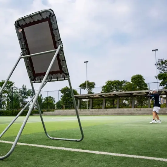 VEVOR Folding Lacrosse Rebounder for Backyard, 3x4 Ft Volleyball Bounce Back Net, Pitchback Throwback Baseball Softball Return Training Screen,Black image {1}