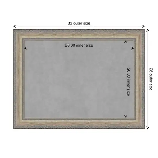 Amanti Art 33"x25" Framed Magnetic Board Fleur Champagne Silver : Metal Wall Mount, Office D&eacute;cor image {9}