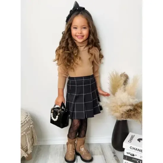 Girls Top of the Class Sweater & Pleated Skirt Set - Mia Belle Girls image {2}