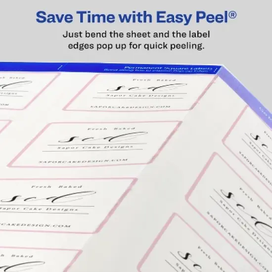 Avery Printable Blank Square Labels, 2" x 2", Glossy Crystal Clear, 120 Customizable Labels (22853) image {6}
