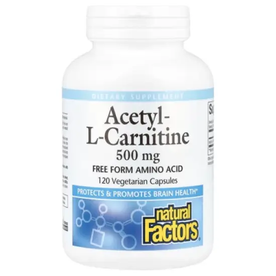 Natural Factors Acetyl-L-Carnitine, 500 mg, 120 Vegetarian Capsules image {3}