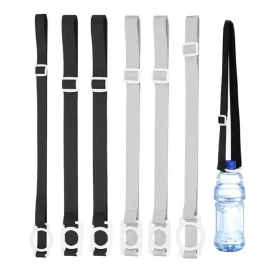Unique Bargains Hiking Walking Outdoor Adjustable Shoulder Strap with Carrier Ring Water Bottle Lanyards 6 Pcs image {5}