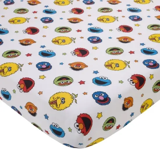 Sesame Street Come and Play Blue, Green, Red and Yellow, Elmo, Big Bird, Cookie Monster, Grover, and Oscar the Grouch 4 Piece Toddler Bed Set image {2}
