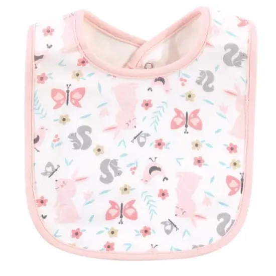 Hudson Baby Infant Girl Cotton Bibs, Sweet Bunny, One Size image {2}