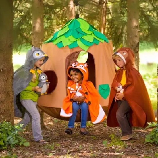 HearthSong Woodland HugglePod HangOut Set with Nylon Hanging Tent, LED Leaf Lights  and Crescent Stand image {12}