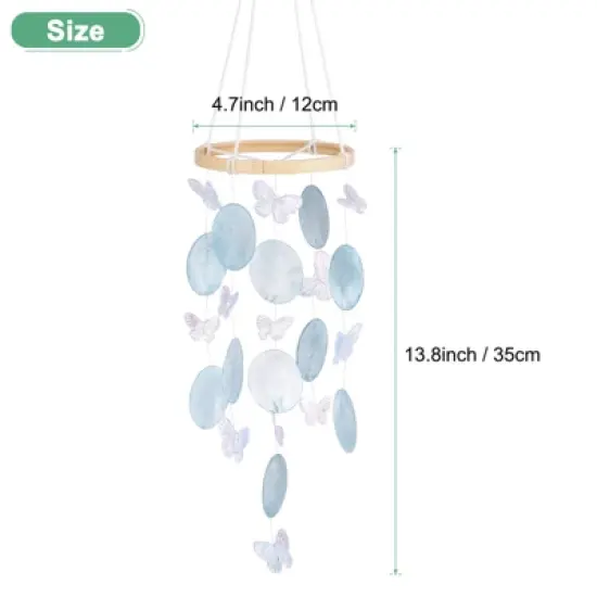 Unique Bargains Handcrafted Coastal-inspired Durable Decorative Wind Chime 4.7" x 13.8" Blue 1 Pc image {2}