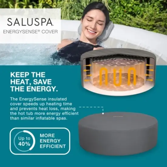 Bestway SaluSpa Honolulu AirJet Large Round 4 to 6 Person Inflatable Hot Tub Portable Outdoor Spa with 140 AirJets and EnergySense Cover image {4}