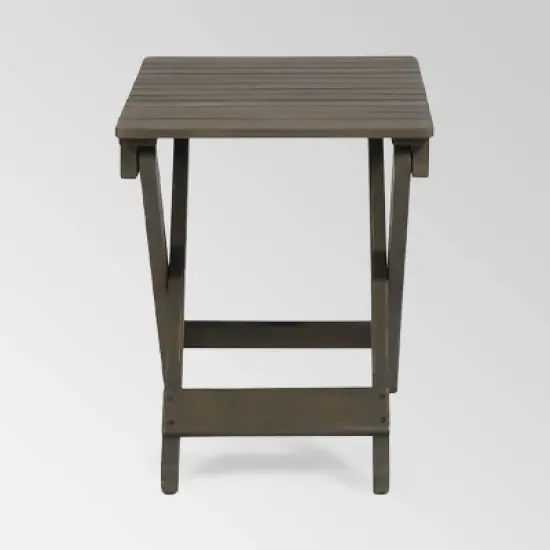 Malibu Folding Side Table - Gray - Christopher Knight Home image {6}