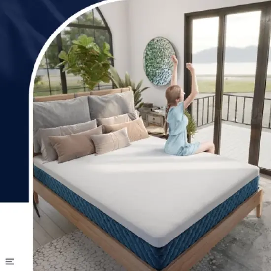 Costway 10'' Jacquard Hybrid Mattress Plush Gel Infused Memory Foam Bamboo Charcoal Queen\Full image {4}