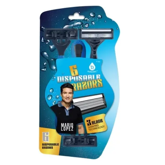 Mario Lopez 6 Disposable Razors - 3 Blade Shaving Surface Technology image {5}