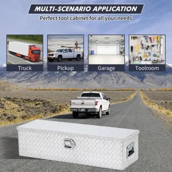 Heavy Duty Aluminum Truck Bed Tool Box with 2 Metal Boxes, Storage Tool Boxes Chest Box Organizer image {2}