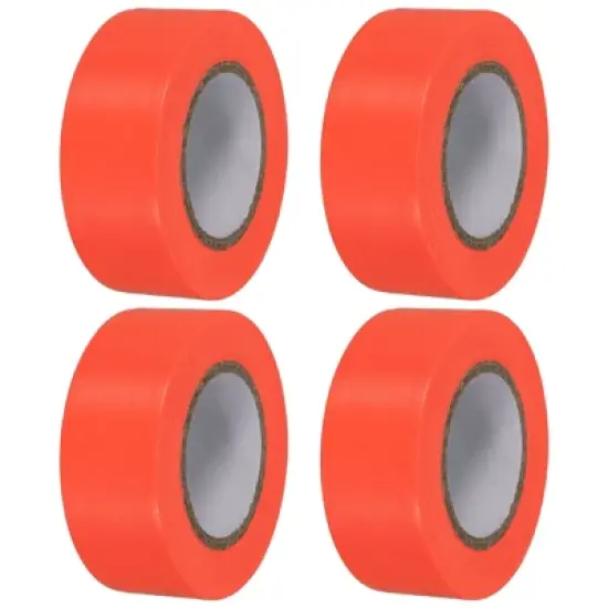 Unique Bargains PVC Non-Adhesive Flagging Tape for Tree Survey Boundaries 4 Pcs image {5}
