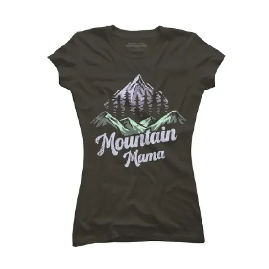 Junior's Design By Humans Mountain Mama Camping Adventure Mom By Flowerr T-Shirt image {5}
