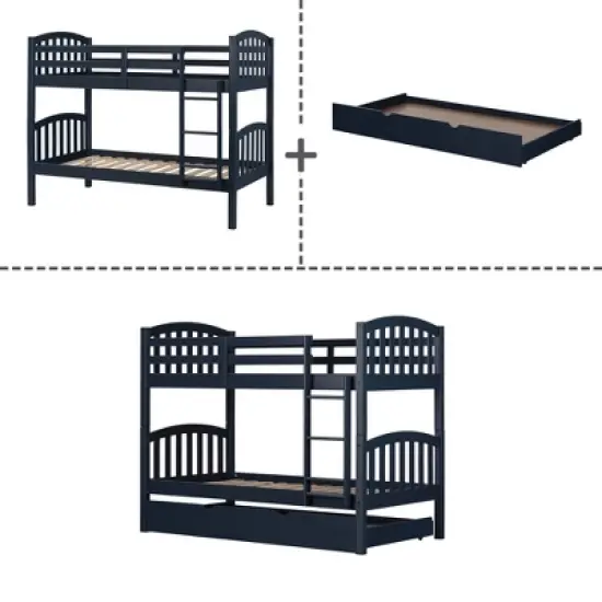 Ulysses Bunk Beds with Trundle Blue - South Shore image {8}