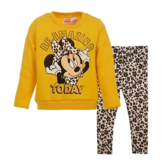 Disney Minnie Mouse Girls Fleece Sweatshirt and Leggings Outfit Set Toddler image {13}