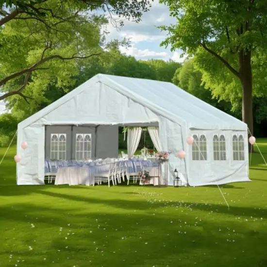 Aoodor 20 x 20 FT. Marquee Party Tent with Church Window Sidewalls ,Waterproof Pavillion Tent ,Outdoor Event Tent,Wedding Party Tent image {11}