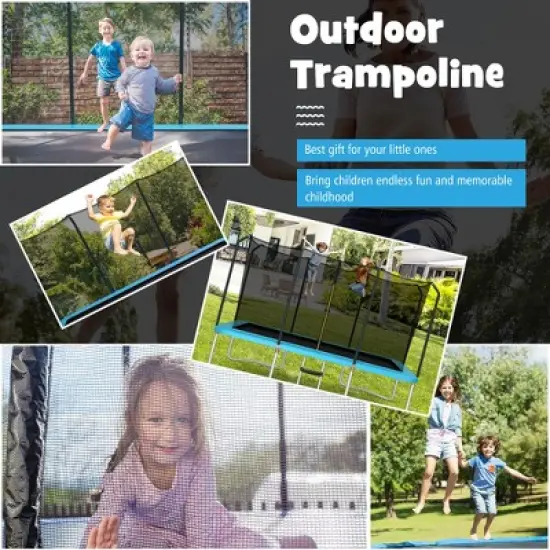 Costway 8 x 14 FT Rectangular Recreational Trampoline W/ Safety Enclosure Net Ladder Outdoor image {9}