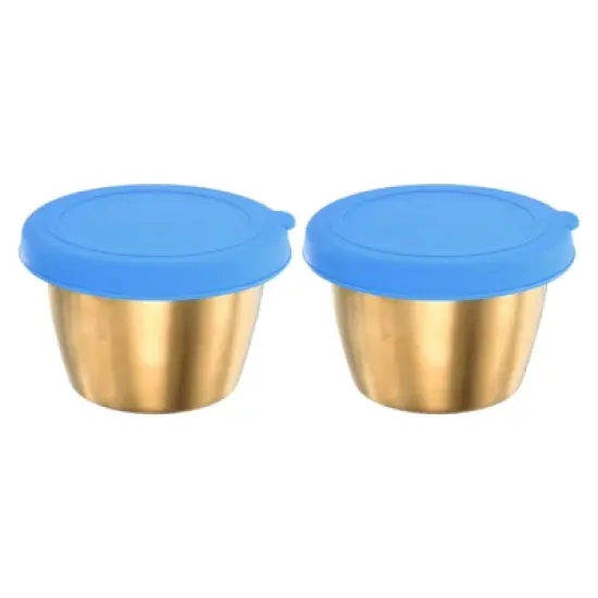 Unique Bargains Reusable Leak Proof Dipping Salad Blue Condiment Containers with Lids image {6}