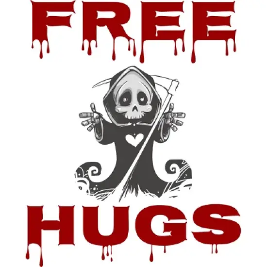 Men's Design By Humans Free Hugs Evil Scary Grim Reaper Halloween Gift By pipetro Tank Top image {1}