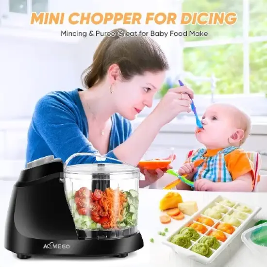 Aemego Mini Food Processor 12oz Meat &Vegetable Electric Food Chopper Black image {1}