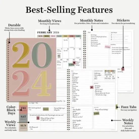 TF Publishing 2024 Weekly/Monthly Planner 11"x9" New Year image {6}