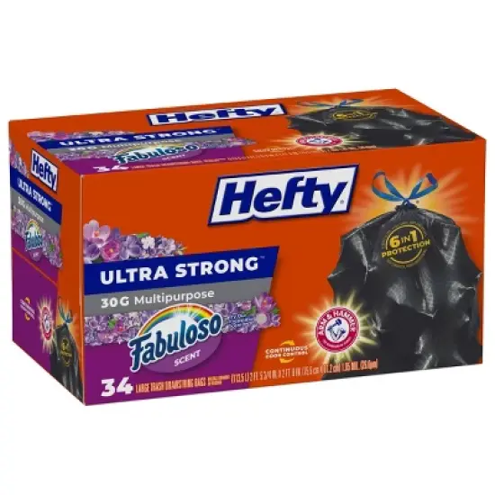 Hefty Ultra Strong Fabuloso 30gal Trash Bags - 34ct image {1}