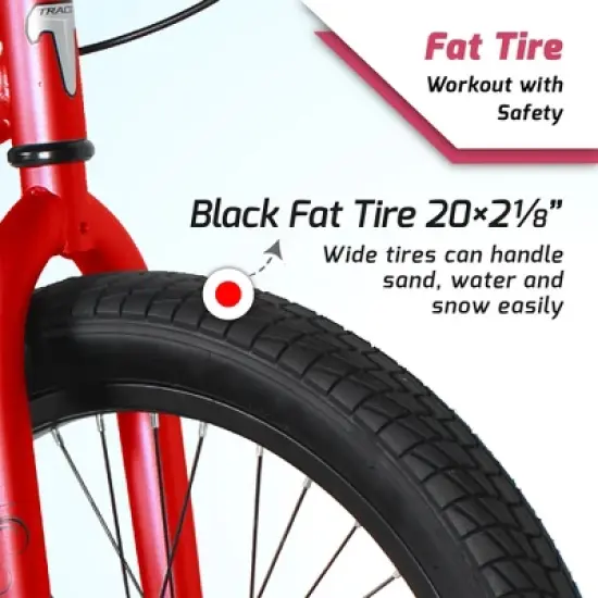 TRACER Edge 3.0 20 Inch Hi-Ten Steel Framed Freestyle BMX Beginners Bike for Child or Adult Riders 5 Feet to 6 Feet 2 Inches Tall, Matte Red image {2}