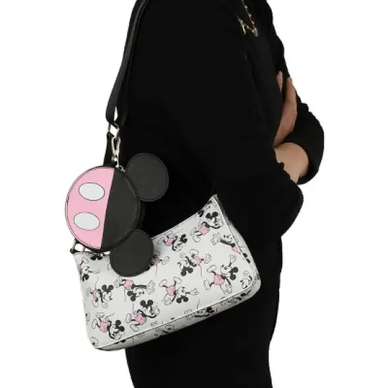 Disney Mickey Mouse Women's White Handbag With Removable Coin Purse image {5}