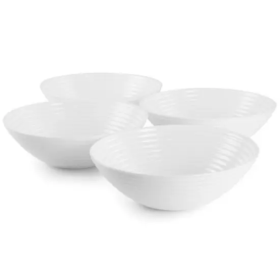 Gibson Ultra Patio 4 Piece Tempered Opal Glass Cereal Bowl Set in White image {3}