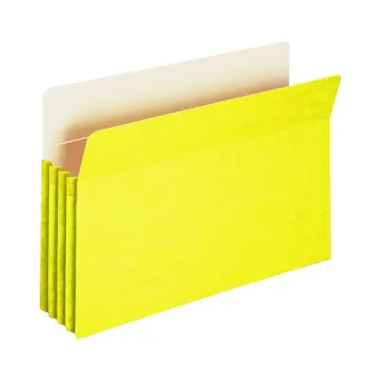 Smead File Pocket, Straight-Cut Tab, 3-1/2" Expansion, Legal Size, Yellow, 25 per Box (74233) image {7}