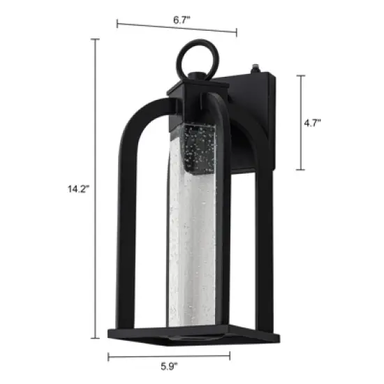 LLHZSY Modern Outdoor Wall Light Fixture Black LED Downlight 14 1/5" for Exterior House Porch Yard Patio image {2}