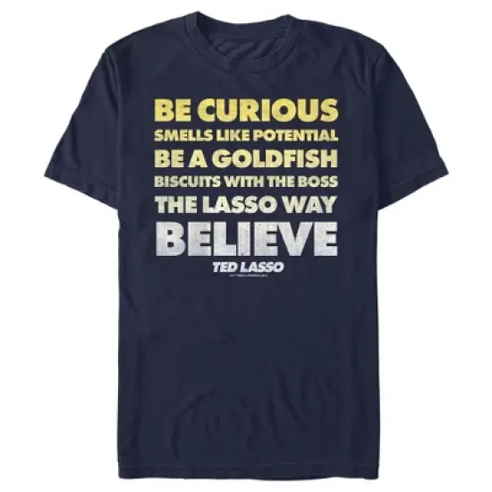 Men's Ted Lasso Be Curious Quote Stack T-Shirt image {4}