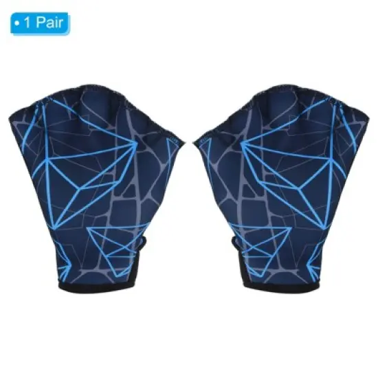 Unique Bargains Swimming Diving Resistance Webbed Training Printing Aquatic Gloves 1 Pair image {2}