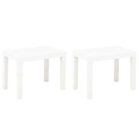 vidaXL 2x Garden Bench Plastic Outdoor Lounge Seating - White image {1}