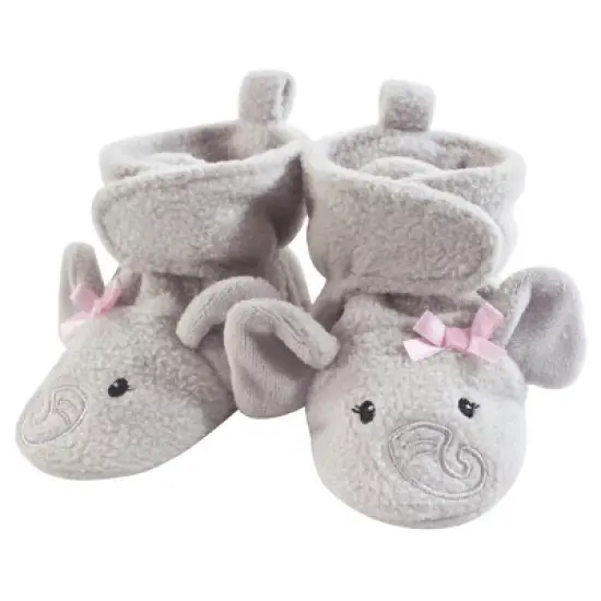 Hudson Baby Infant and Toddler Girl Cozy Fleece Booties, Pretty Elephant image {1}