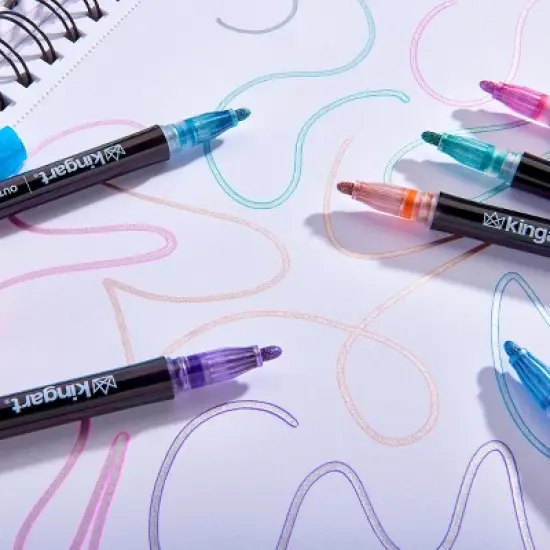 KINGART Outline Markers 12 Metallic Colors image {7}