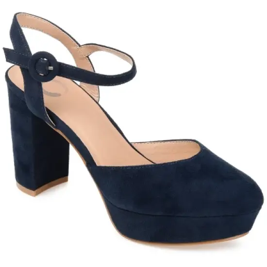 Journee Collection Womens Roslynn Almond Toe High Block Heel Pumps image {12}