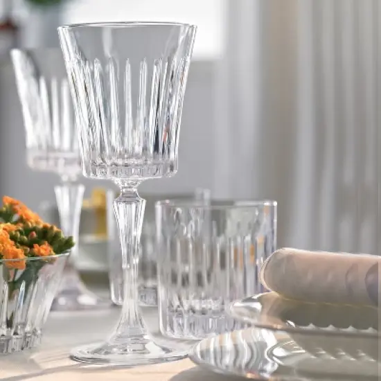 Lorren Home Trends Set of 6 Timeless White Wine Stems, 8 oz. image {3}