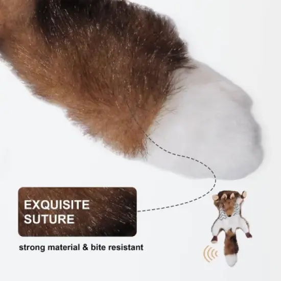 Allforpaws Classic Kill Fox Squeaky Plush Dog Toy, Brown image {2}