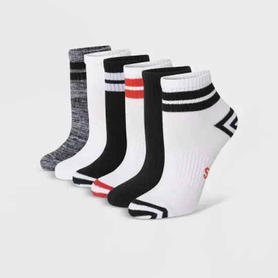 Hanes Originals Women's 6pk Ankle Socks - White/Black/Gray 5-9 image {2}