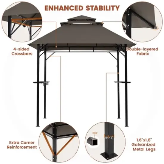 Yaheetech 8 &times; 5 ft Grill Gazebo with Height-adjustable Shelves image {3}