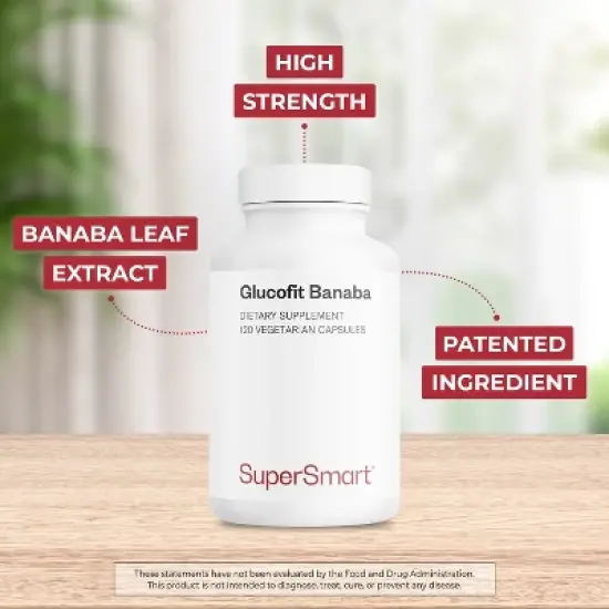 SuperSmart Glucofit 5.3mg per Day - Patented 18% Corosolic Acid Banaba Leaf Extract Supplement | Non-GMO & Gluten Free - 100 Softgels image {2}