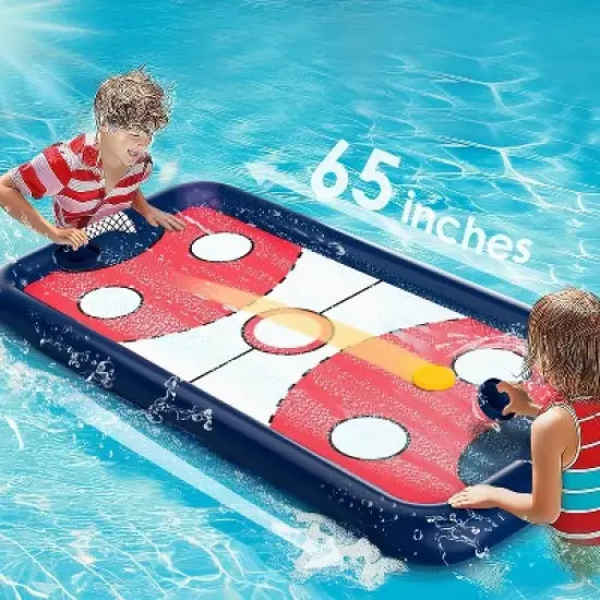 &lrm;iPlay, iLearn Pool Wave Kids Hockey Pool Game Toys, Big Inflatable Floating Water Play Swimming Toy image {3}