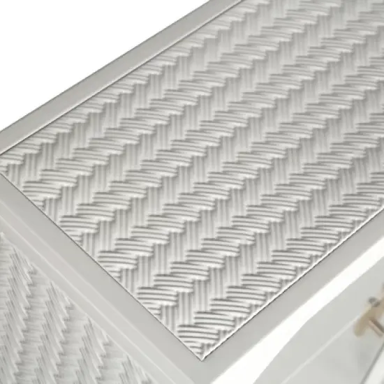 27.56" 3-Tier Storage Shelf Glass Door Wall Cabinet with Characteristic Woven Pattern - ModernLuxe image {8}