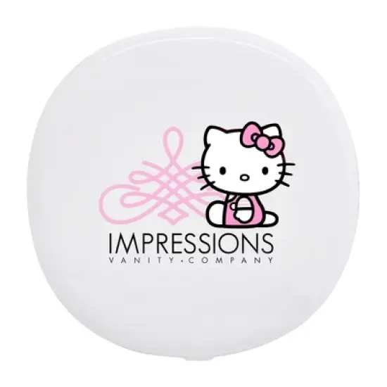 Impressions Vanity Hello Kitty Swirl Lighted Compact Mirror with 3X Magnification image {9}