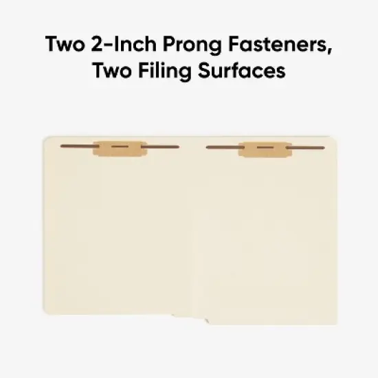 Smead End Tab Fastener File Folder, Shelf-Master  Reinforced Straight-Cut Tab, 2 Fasteners, Letter Size, Manila, 50 per Box (34115) image {5}