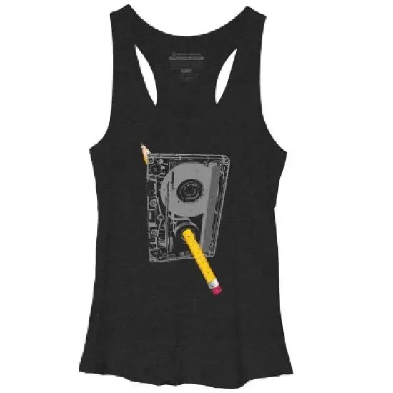 Women's Design By Humans Old School Pencil Rewind By clingcling Racerback Tank Top image {3}