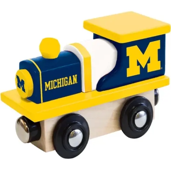 MasterPieces Officially Licensed NCAA Michigan Wolverines Wooden Toy Train Engine For Kids image {1}