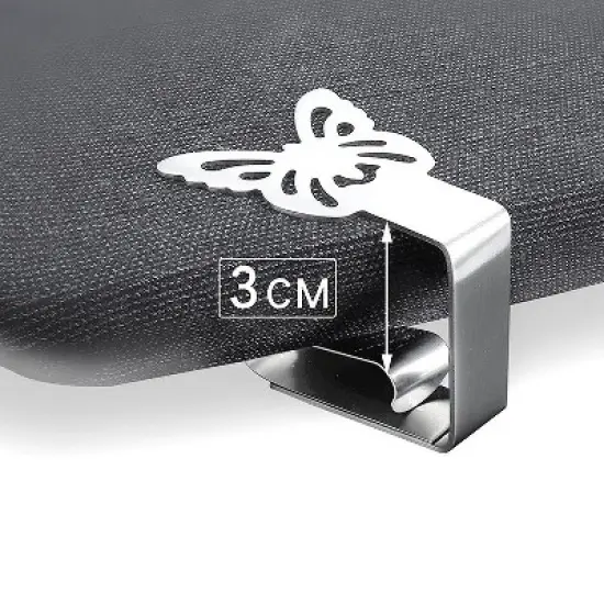 4 PCS Stainless Steel Tablecloth Clip Graphics Tablecloth Clip High-Elastic Moving Fixing Clip(Butterfly) image {3}