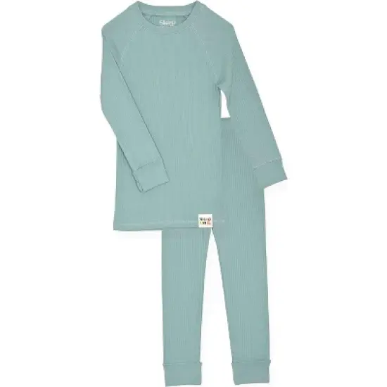Sleep On It 100% Organic Cotton 4Pc Ribbed Knit Snug Fit Pajama Set image {1}